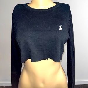 Super cute cropped long sleeve polo